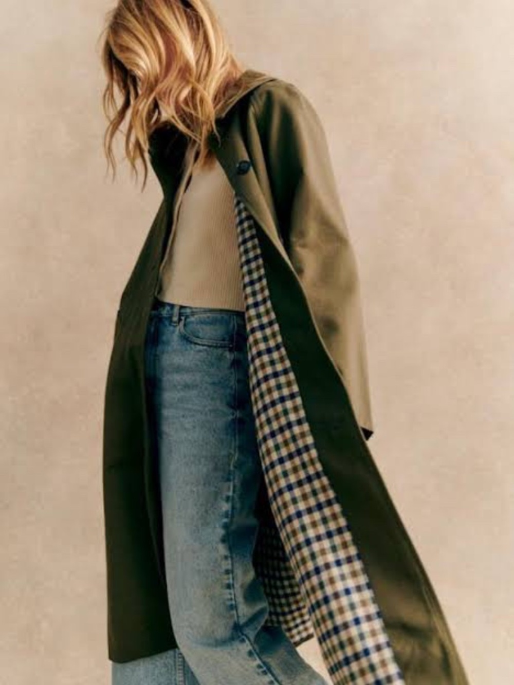 NWT Sezane Clyde Trench Coat in Dark Green - Picture 2 of 5